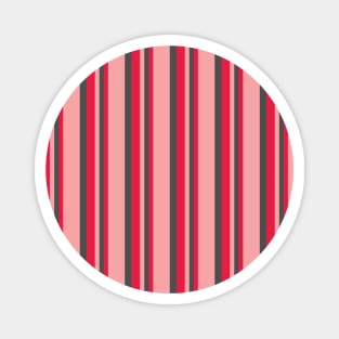 Gray, Pink and Red Stripes Pattern 044#001 Magnet